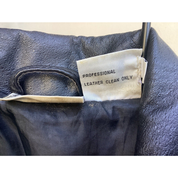 Newport News Long Black Leather Button Up Trench coat Jacket Size 1X Womans vntg - Picture 7 of 11